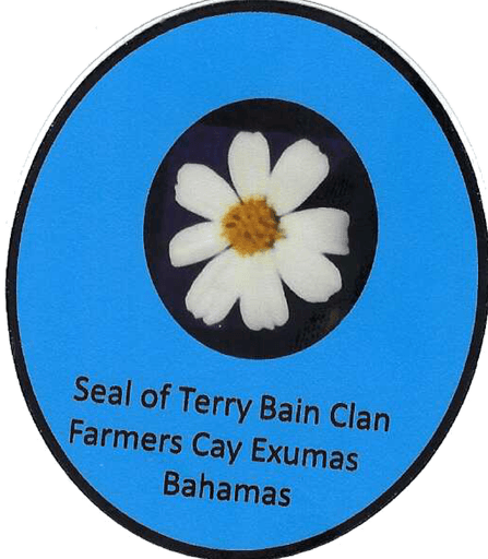 Terry's clan seal, an oval blue field.